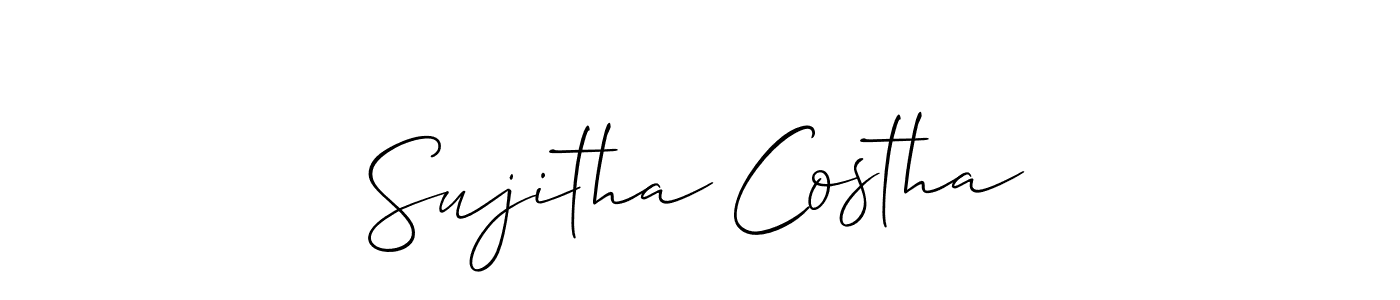 Also You can easily find your signature by using the search form. We will create Sujitha Costha name handwritten signature images for you free of cost using Allison_Script sign style. Sujitha Costha signature style 2 images and pictures png