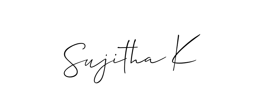 Design your own signature with our free online signature maker. With this signature software, you can create a handwritten (Allison_Script) signature for name Sujitha K. Sujitha K signature style 2 images and pictures png