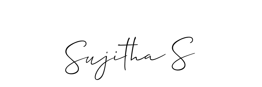 Use a signature maker to create a handwritten signature online. With this signature software, you can design (Allison_Script) your own signature for name Sujitha S. Sujitha S signature style 2 images and pictures png