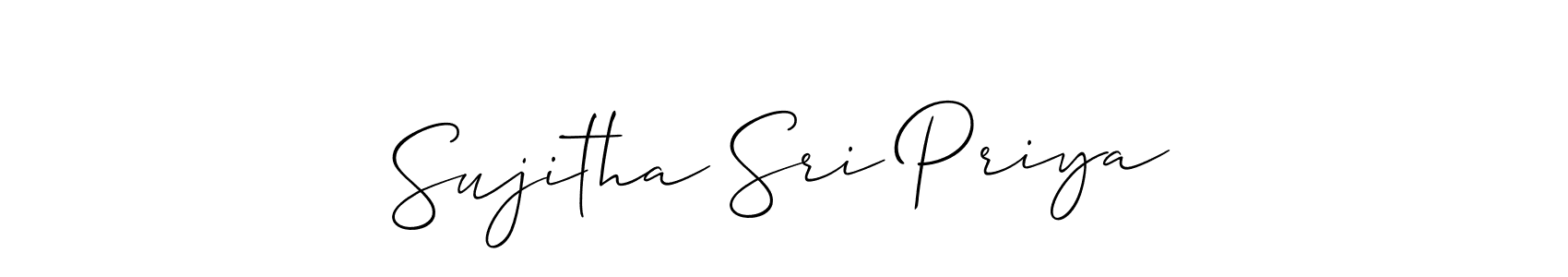 if you are searching for the best signature style for your name Sujitha Sri Priya. so please give up your signature search. here we have designed multiple signature styles  using Allison_Script. Sujitha Sri Priya signature style 2 images and pictures png