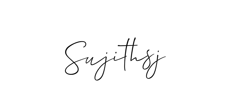 It looks lik you need a new signature style for name Sujithsj. Design unique handwritten (Allison_Script) signature with our free signature maker in just a few clicks. Sujithsj signature style 2 images and pictures png