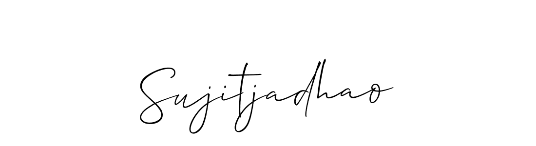 How to make Sujitjadhao name signature. Use Allison_Script style for creating short signs online. This is the latest handwritten sign. Sujitjadhao signature style 2 images and pictures png