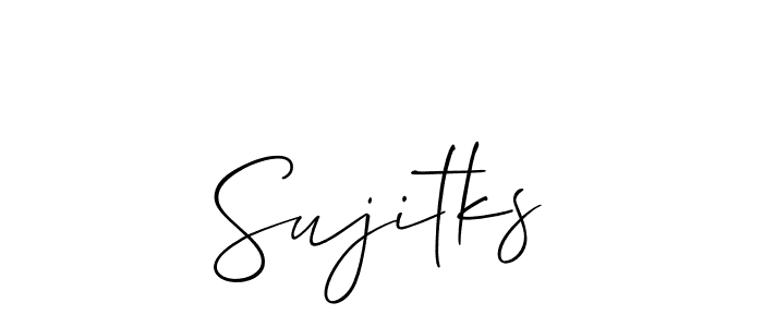 You should practise on your own different ways (Allison_Script) to write your name (Sujitks) in signature. don't let someone else do it for you. Sujitks signature style 2 images and pictures png
