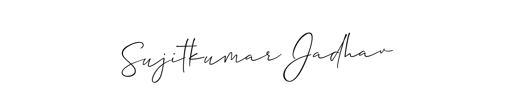 The best way (Allison_Script) to make a short signature is to pick only two or three words in your name. The name Sujitkumar Jadhav include a total of six letters. For converting this name. Sujitkumar Jadhav signature style 2 images and pictures png