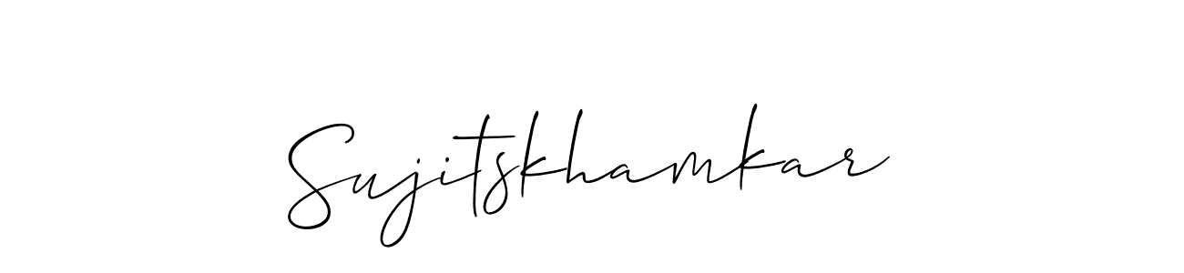 How to make Sujitskhamkar signature? Allison_Script is a professional autograph style. Create handwritten signature for Sujitskhamkar name. Sujitskhamkar signature style 2 images and pictures png