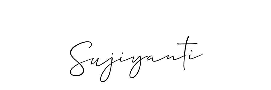 Also You can easily find your signature by using the search form. We will create Sujiyanti name handwritten signature images for you free of cost using Allison_Script sign style. Sujiyanti signature style 2 images and pictures png