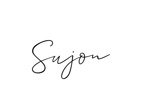 Use a signature maker to create a handwritten signature online. With this signature software, you can design (Allison_Script) your own signature for name Sujon. Sujon signature style 2 images and pictures png
