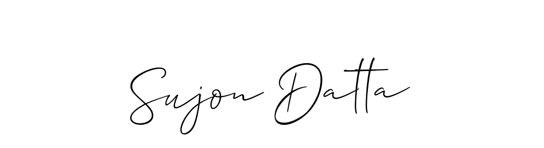 Make a beautiful signature design for name Sujon Datta. With this signature (Allison_Script) style, you can create a handwritten signature for free. Sujon Datta signature style 2 images and pictures png