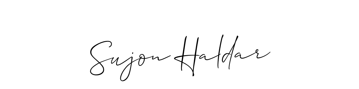 How to Draw Sujon Haldar signature style? Allison_Script is a latest design signature styles for name Sujon Haldar. Sujon Haldar signature style 2 images and pictures png
