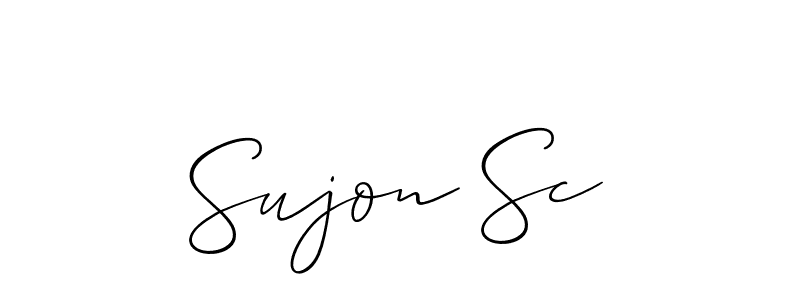 Create a beautiful signature design for name Sujon Sc. With this signature (Allison_Script) fonts, you can make a handwritten signature for free. Sujon Sc signature style 2 images and pictures png