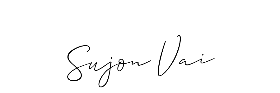 It looks lik you need a new signature style for name Sujon Vai. Design unique handwritten (Allison_Script) signature with our free signature maker in just a few clicks. Sujon Vai signature style 2 images and pictures png