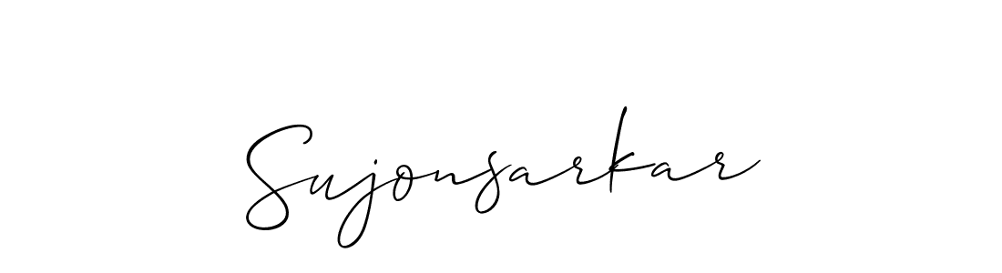 Create a beautiful signature design for name Sujonsarkar. With this signature (Allison_Script) fonts, you can make a handwritten signature for free. Sujonsarkar signature style 2 images and pictures png