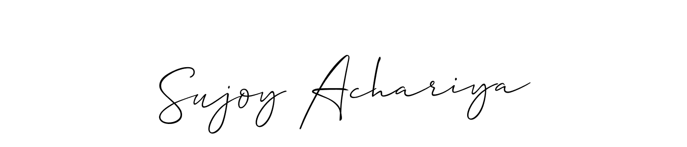 Also You can easily find your signature by using the search form. We will create Sujoy Achariya name handwritten signature images for you free of cost using Allison_Script sign style. Sujoy Achariya signature style 2 images and pictures png