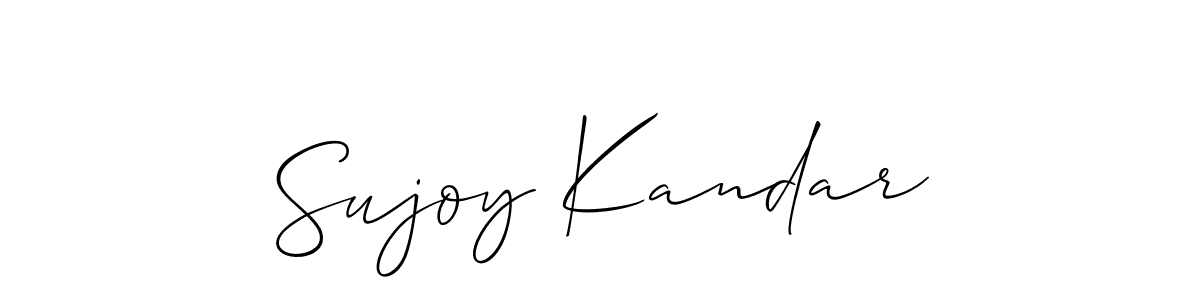 Allison_Script is a professional signature style that is perfect for those who want to add a touch of class to their signature. It is also a great choice for those who want to make their signature more unique. Get Sujoy Kandar name to fancy signature for free. Sujoy Kandar signature style 2 images and pictures png