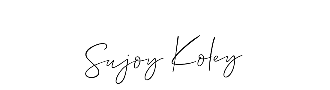 How to Draw Sujoy Koley signature style? Allison_Script is a latest design signature styles for name Sujoy Koley. Sujoy Koley signature style 2 images and pictures png