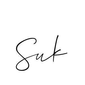 How to Draw Suk signature style? Allison_Script is a latest design signature styles for name Suk. Suk signature style 2 images and pictures png