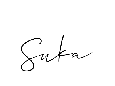 Also we have Suka name is the best signature style. Create professional handwritten signature collection using Allison_Script autograph style. Suka signature style 2 images and pictures png