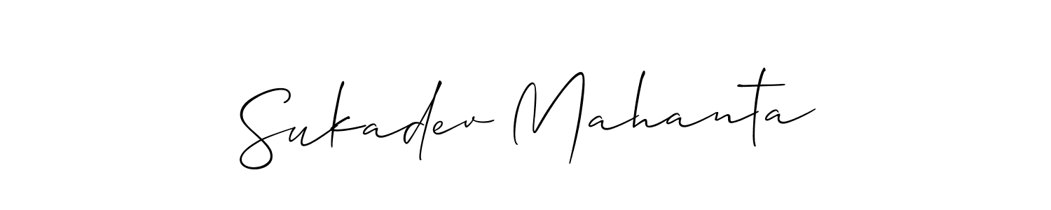 You should practise on your own different ways (Allison_Script) to write your name (Sukadev Mahanta) in signature. don't let someone else do it for you. Sukadev Mahanta signature style 2 images and pictures png