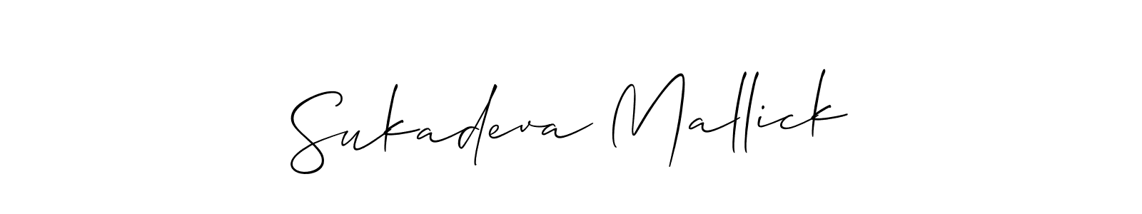 Create a beautiful signature design for name Sukadeva Mallick. With this signature (Allison_Script) fonts, you can make a handwritten signature for free. Sukadeva Mallick signature style 2 images and pictures png