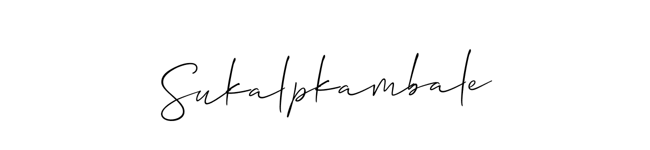 How to make Sukalpkambale name signature. Use Allison_Script style for creating short signs online. This is the latest handwritten sign. Sukalpkambale signature style 2 images and pictures png