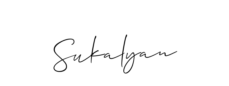 Make a beautiful signature design for name Sukalyan. With this signature (Allison_Script) style, you can create a handwritten signature for free. Sukalyan signature style 2 images and pictures png