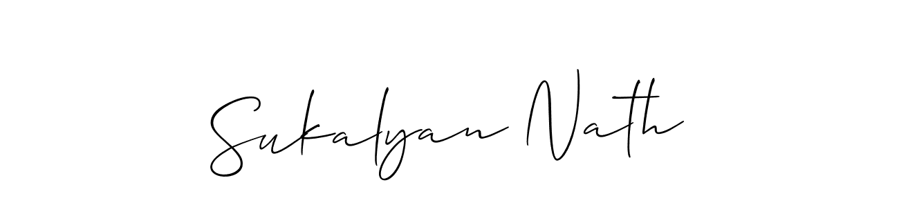 How to make Sukalyan Nath name signature. Use Allison_Script style for creating short signs online. This is the latest handwritten sign. Sukalyan Nath signature style 2 images and pictures png