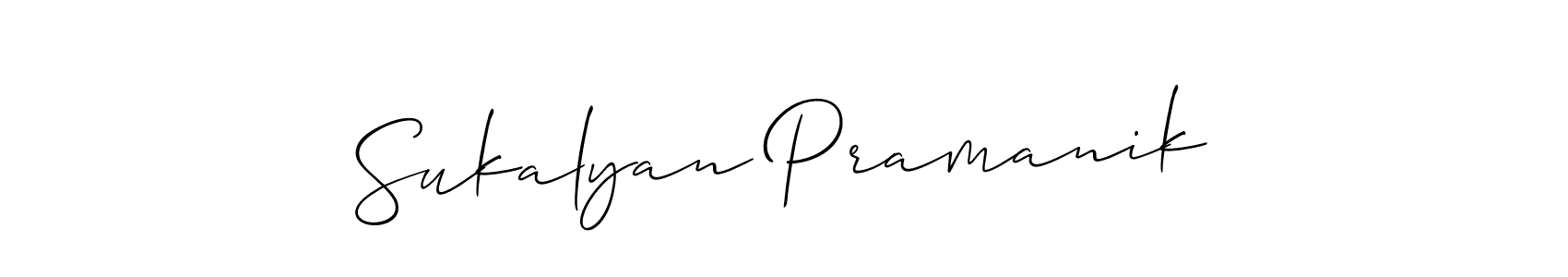 Create a beautiful signature design for name Sukalyan Pramanik. With this signature (Allison_Script) fonts, you can make a handwritten signature for free. Sukalyan Pramanik signature style 2 images and pictures png