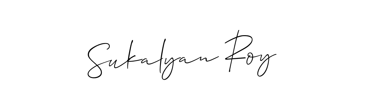 if you are searching for the best signature style for your name Sukalyan Roy. so please give up your signature search. here we have designed multiple signature styles  using Allison_Script. Sukalyan Roy signature style 2 images and pictures png