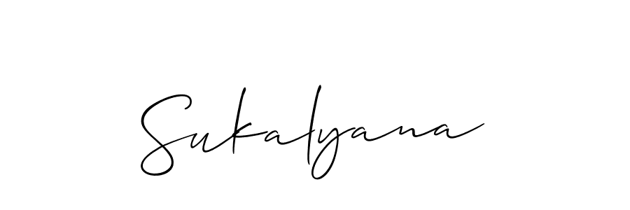Make a beautiful signature design for name Sukalyana. With this signature (Allison_Script) style, you can create a handwritten signature for free. Sukalyana signature style 2 images and pictures png