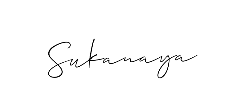 Design your own signature with our free online signature maker. With this signature software, you can create a handwritten (Allison_Script) signature for name Sukanaya. Sukanaya signature style 2 images and pictures png