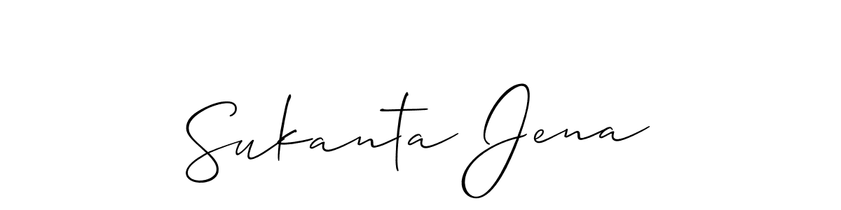 Allison_Script is a professional signature style that is perfect for those who want to add a touch of class to their signature. It is also a great choice for those who want to make their signature more unique. Get Sukanta Jena name to fancy signature for free. Sukanta Jena signature style 2 images and pictures png