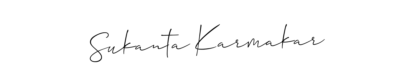 How to make Sukanta Karmakar name signature. Use Allison_Script style for creating short signs online. This is the latest handwritten sign. Sukanta Karmakar signature style 2 images and pictures png
