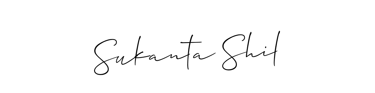 Use a signature maker to create a handwritten signature online. With this signature software, you can design (Allison_Script) your own signature for name Sukanta Shil. Sukanta Shil signature style 2 images and pictures png