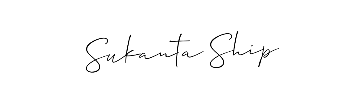 Create a beautiful signature design for name Sukanta Ship. With this signature (Allison_Script) fonts, you can make a handwritten signature for free. Sukanta Ship signature style 2 images and pictures png