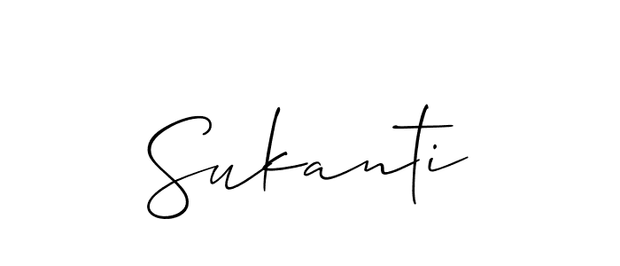 Design your own signature with our free online signature maker. With this signature software, you can create a handwritten (Allison_Script) signature for name Sukanti. Sukanti signature style 2 images and pictures png