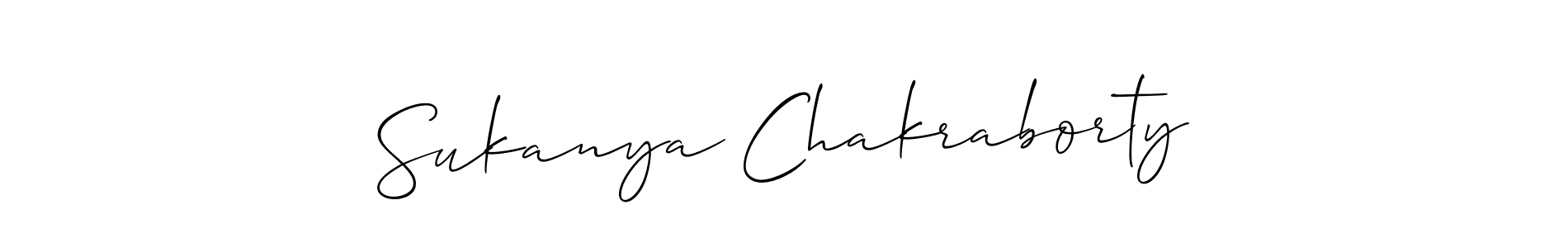 It looks lik you need a new signature style for name Sukanya Chakraborty. Design unique handwritten (Allison_Script) signature with our free signature maker in just a few clicks. Sukanya Chakraborty signature style 2 images and pictures png