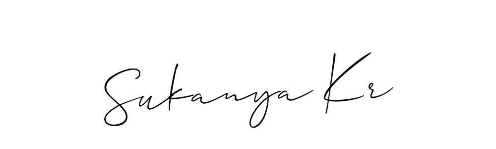 Make a short Sukanya Kr signature style. Manage your documents anywhere anytime using Allison_Script. Create and add eSignatures, submit forms, share and send files easily. Sukanya Kr signature style 2 images and pictures png