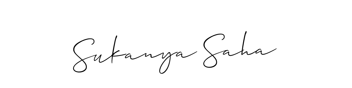 How to make Sukanya Saha signature? Allison_Script is a professional autograph style. Create handwritten signature for Sukanya Saha name. Sukanya Saha signature style 2 images and pictures png