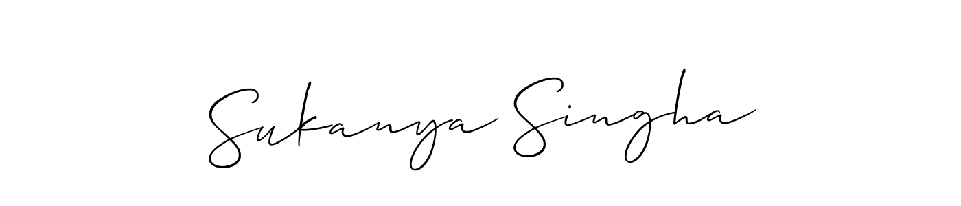 Create a beautiful signature design for name Sukanya Singha. With this signature (Allison_Script) fonts, you can make a handwritten signature for free. Sukanya Singha signature style 2 images and pictures png