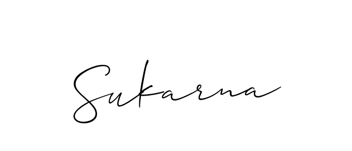 Make a beautiful signature design for name Sukarna. With this signature (Allison_Script) style, you can create a handwritten signature for free. Sukarna signature style 2 images and pictures png