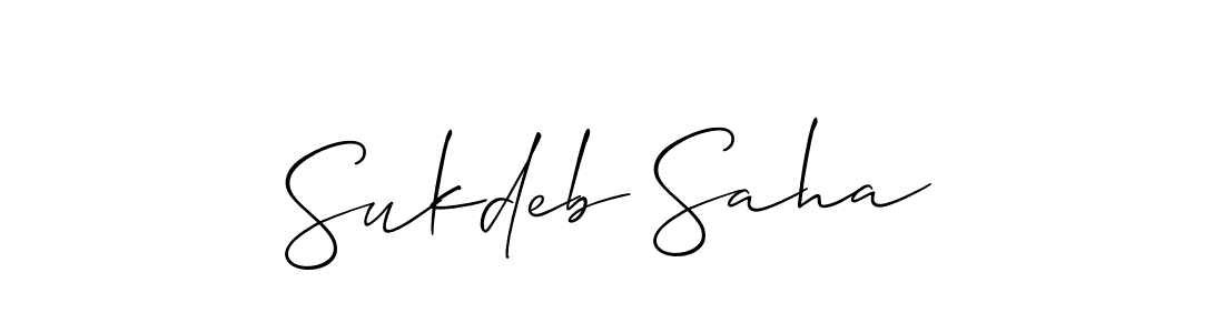 Use a signature maker to create a handwritten signature online. With this signature software, you can design (Allison_Script) your own signature for name Sukdeb Saha. Sukdeb Saha signature style 2 images and pictures png