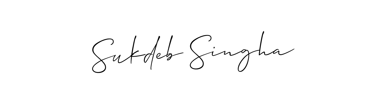 Sukdeb Singha stylish signature style. Best Handwritten Sign (Allison_Script) for my name. Handwritten Signature Collection Ideas for my name Sukdeb Singha. Sukdeb Singha signature style 2 images and pictures png