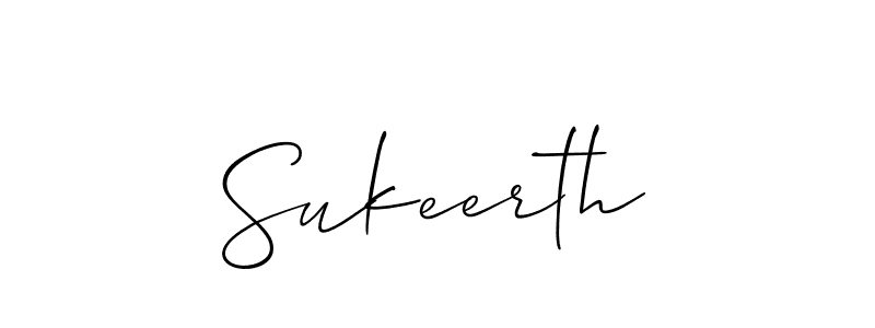 Create a beautiful signature design for name Sukeerth. With this signature (Allison_Script) fonts, you can make a handwritten signature for free. Sukeerth signature style 2 images and pictures png