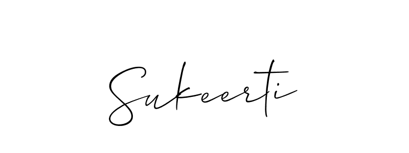 Also You can easily find your signature by using the search form. We will create Sukeerti name handwritten signature images for you free of cost using Allison_Script sign style. Sukeerti signature style 2 images and pictures png