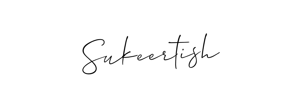 Design your own signature with our free online signature maker. With this signature software, you can create a handwritten (Allison_Script) signature for name Sukeertish. Sukeertish signature style 2 images and pictures png