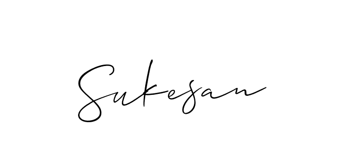 Design your own signature with our free online signature maker. With this signature software, you can create a handwritten (Allison_Script) signature for name Sukesan. Sukesan signature style 2 images and pictures png
