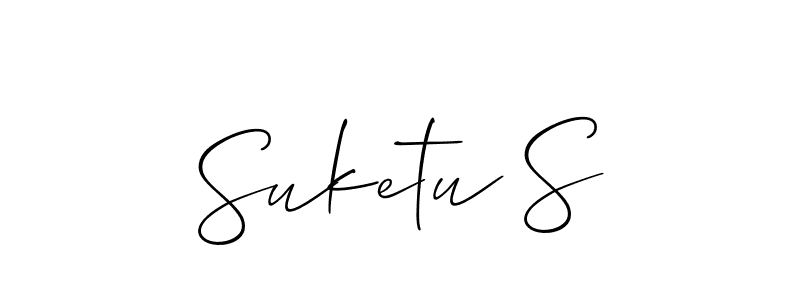 How to make Suketu S name signature. Use Allison_Script style for creating short signs online. This is the latest handwritten sign. Suketu S signature style 2 images and pictures png