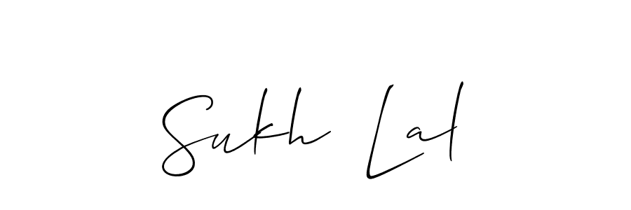 Make a beautiful signature design for name Sukh  Lal. With this signature (Allison_Script) style, you can create a handwritten signature for free. Sukh  Lal signature style 2 images and pictures png