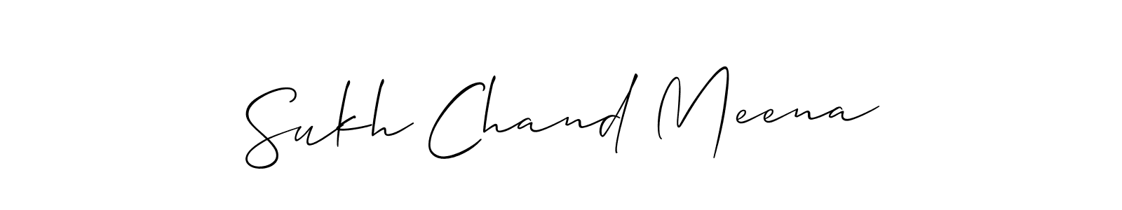 Similarly Allison_Script is the best handwritten signature design. Signature creator online .You can use it as an online autograph creator for name Sukh Chand Meena. Sukh Chand Meena signature style 2 images and pictures png