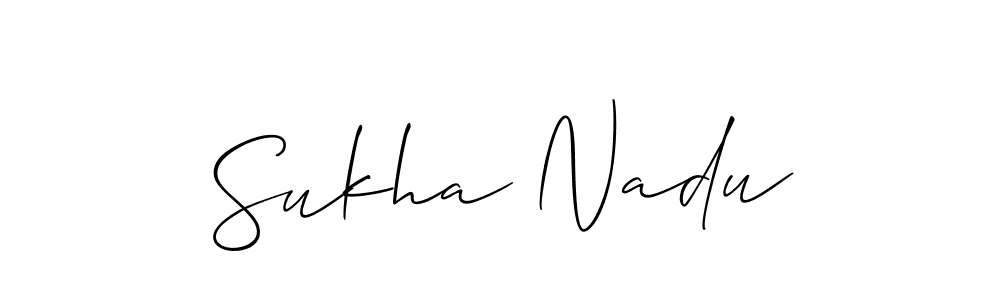 Make a beautiful signature design for name Sukha Nadu. With this signature (Allison_Script) style, you can create a handwritten signature for free. Sukha Nadu signature style 2 images and pictures png